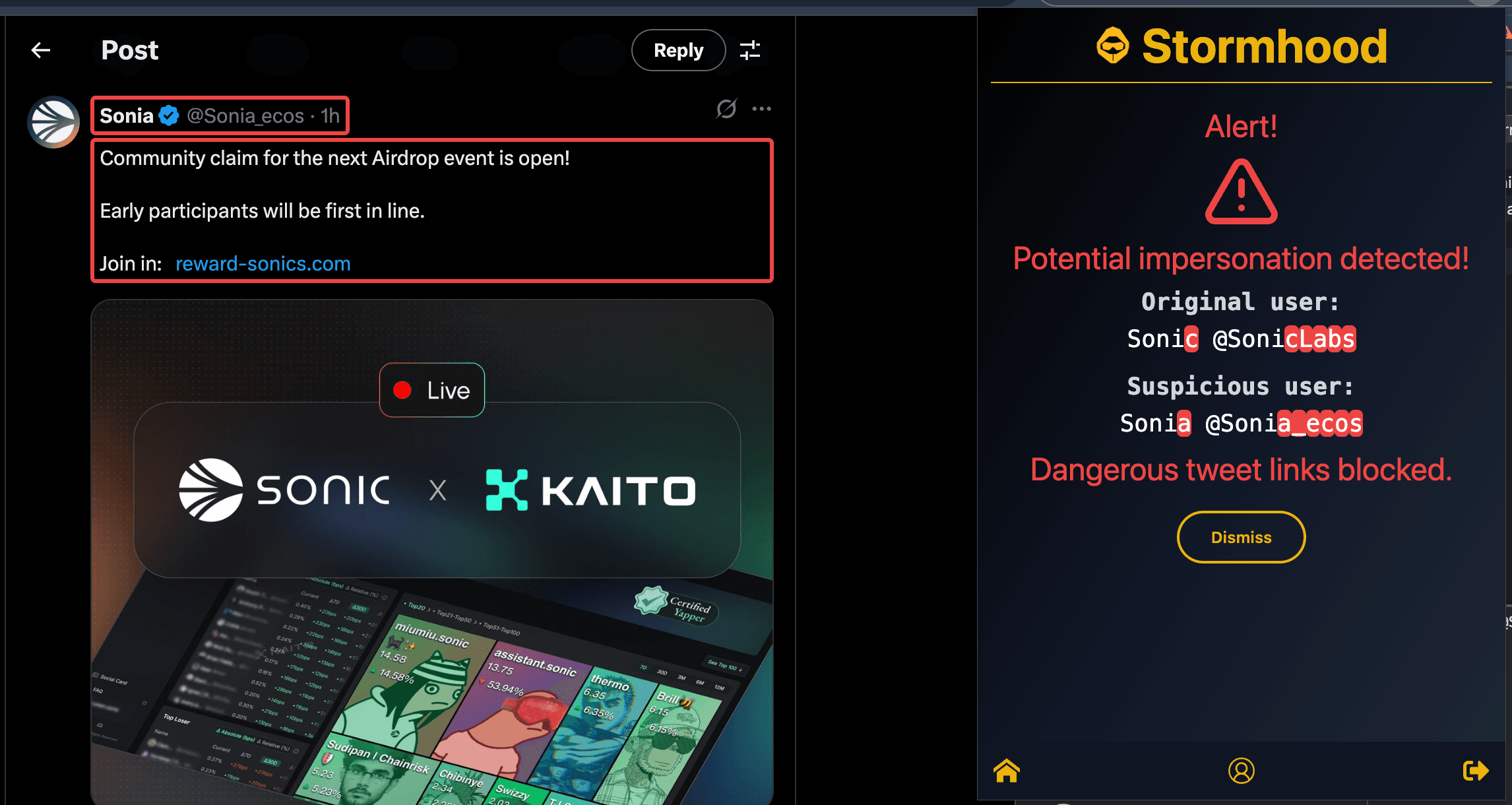 Stormhood scanning in action